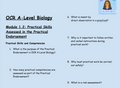 OCR A-Level Biology Worksheets – Module 1.2: Practical Skills Assessed in the Practical Endorsement