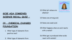 Chemical Changes - GCSE Chemistry C4 Retrieval Questions | AQA Foundation Tier | PDF Digital Download