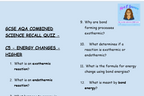 Energy Changes - GCSE Chemistry C5 Retrieval Questions | AQA Higher Tier | PDF Digital Download