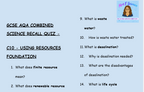 Using Resources - GCSE Chemistry C10 Retrieval Questions | AQA Foundation Tier | PDF Digital Download
