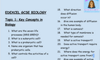 Key Concepts in Biology – GCSE Biology Topic 1 Retrieval Questions | Edexcel | PDF Digital Download