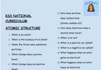 KS3 Science Atomic Structure Retrieval Questions | National Curriculum | 30 Questions