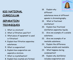 KS3 Science Separation Techniques Retrieval Questions | National Curriculum | 30 Questions