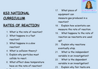 KS3 Science Rates of Reaction Retrieval Questions | National Curriculum | 30 Questions
