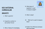 KS3 Science Gravity Retrieval Questions | National Curriculum | 30 Questions