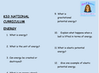 KS3 Science Energy Retrieval Questions | National Curriculum | 30 Questions
