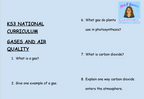 KS3 Science Gases and Air Quality Retrieval Questions | National Curriculum | 30 Questions