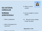 KS3 Science Working Scientifically Retrieval Questions | National Curriculum | 30 Questions