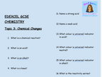 Chemical Changes – GCSE Chemistry Topic 3 Retrieval Questions | Edexcel | PDF Digital Download