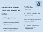 Complete Edexcel GCSE Biology Retrieval Bundle | Topics 1-6 | Save 25% | PDF Digital Download