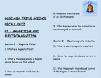 Magnets & Electromagnetism - GCSE Physics P7 Retrieval Questions | AQA Triple Science | PDF Digital Download