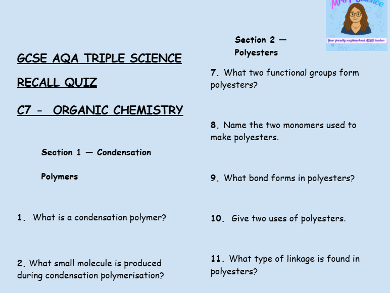 AQA GCSE Triple Science Physics & Chemistry Retrieval Bundle | P2-P7, C7 & C10 | Save 30% | PDF Digital Download