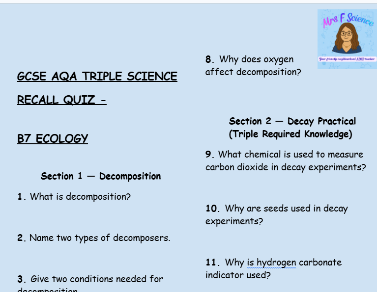 AQA GCSE Triple Science Complete Revision Bundle | 90 Resources | Biology, Chemistry & Physics | Grades 4-9 | PDF Download
