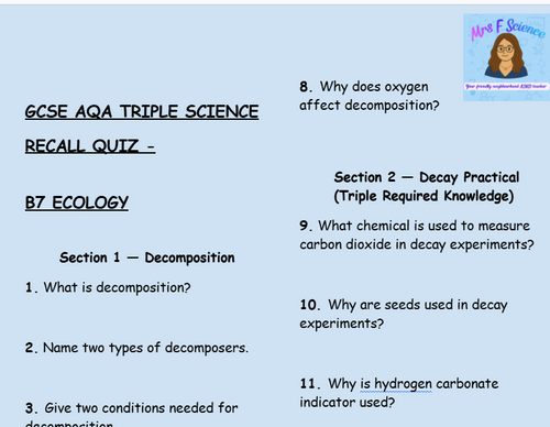 The Complete Mrs F Science Bundle | Every Resource | 196 Individual GCSE & KS3 Worksheets | AQA, OCR, Edexcel & National Curriculum | Instant PDF Download