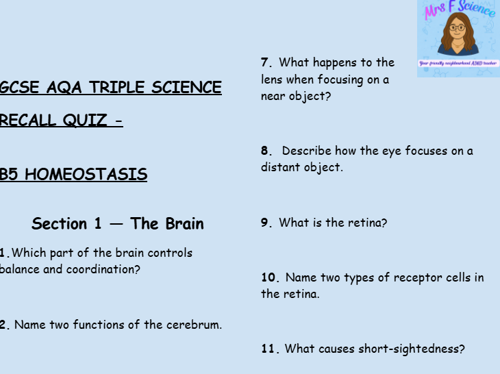 AQA GCSE Triple Biology Retrieval Bundle | B5, B6 & B7 | Save 25% | PDF Digital Download