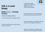 OCR A A-Level Biology: Module 3.1.1 Exchange Surfaces | 50 Questions & Answers