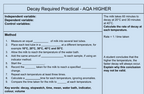 AQA GCSE Biology Decay Required Practical Worksheet | Triple Science | Higher Tier | PDF Digital Download