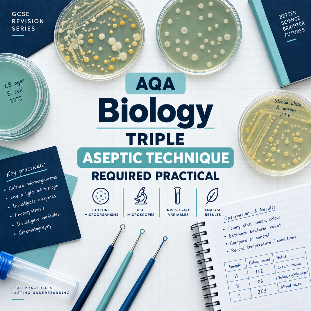 AQA GCSE Biology Aseptic Technique Required Practical Worksheet | Triple Science | KS4 | PDF Digital Download