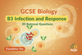 GCSE Biology B3 Infection and Response 30 Retrieval Questions Foundation Tier AQA worksheet cover