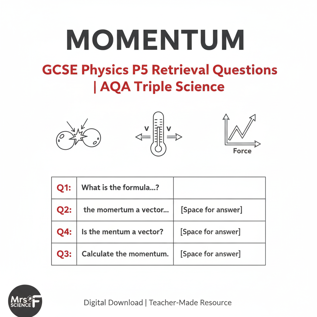 Momentum GCSE Physics P5 Retrieval Questions AQA Triple Science