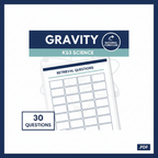 KS3 Science Gravity Retrieval Questions worksheet cover