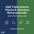 AQA GCSE Triple Science Physics and Chemistry Retrieval Bundle Save 30%