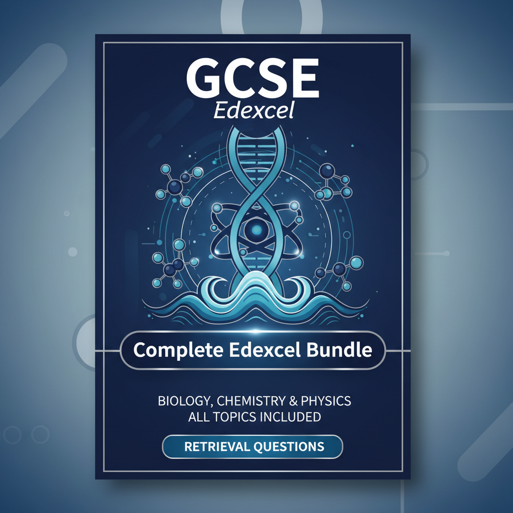 Complete Edexcel GCSE Science Bundle Biology Chemistry Physics All 29 Retrieval Question Sets cover