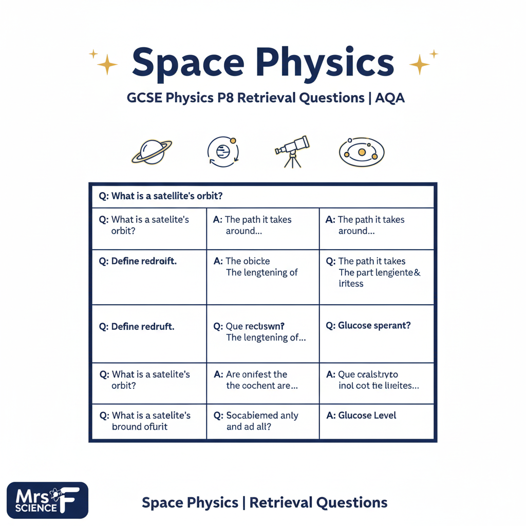 P8 Space Physics Retrieval Questions | AQA GCSE Physics – Mrs F Science