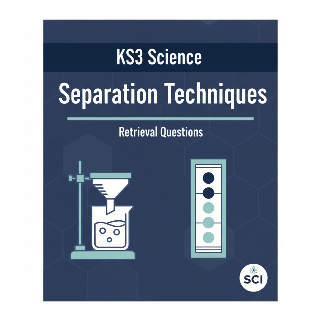 KS3 Science Separation Techniques Retrieval Questions worksheet cover