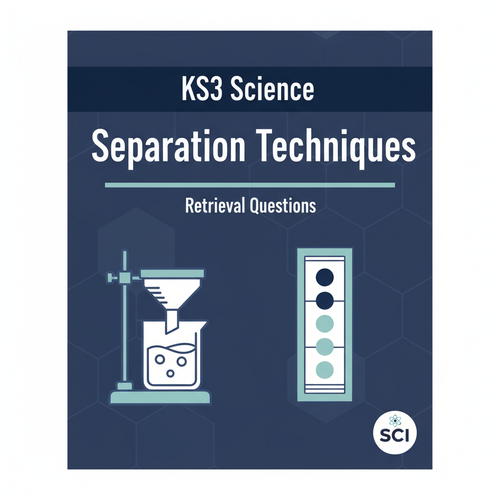 KS3 Science Separation Techniques Retrieval Questions worksheet cover