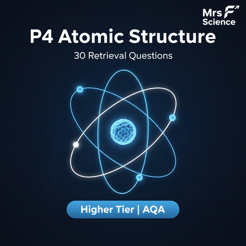 GCSE Physics P4 Atomic Structure 30 Retrieval Questions Higher Tier AQA