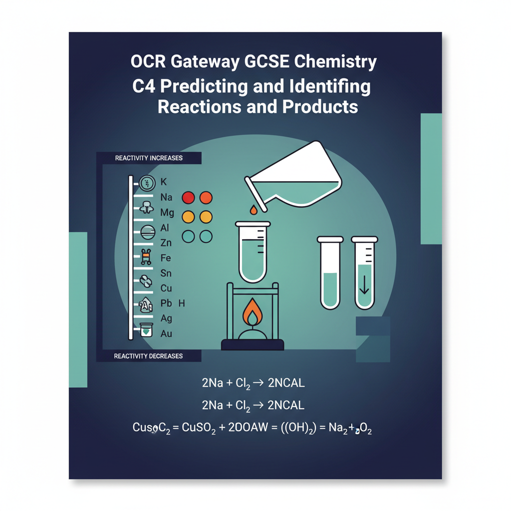 C4 Predicting and Identifying Reactions and Products OCR Gateway GCSE Chemistry retrieval questions worksheet cover
