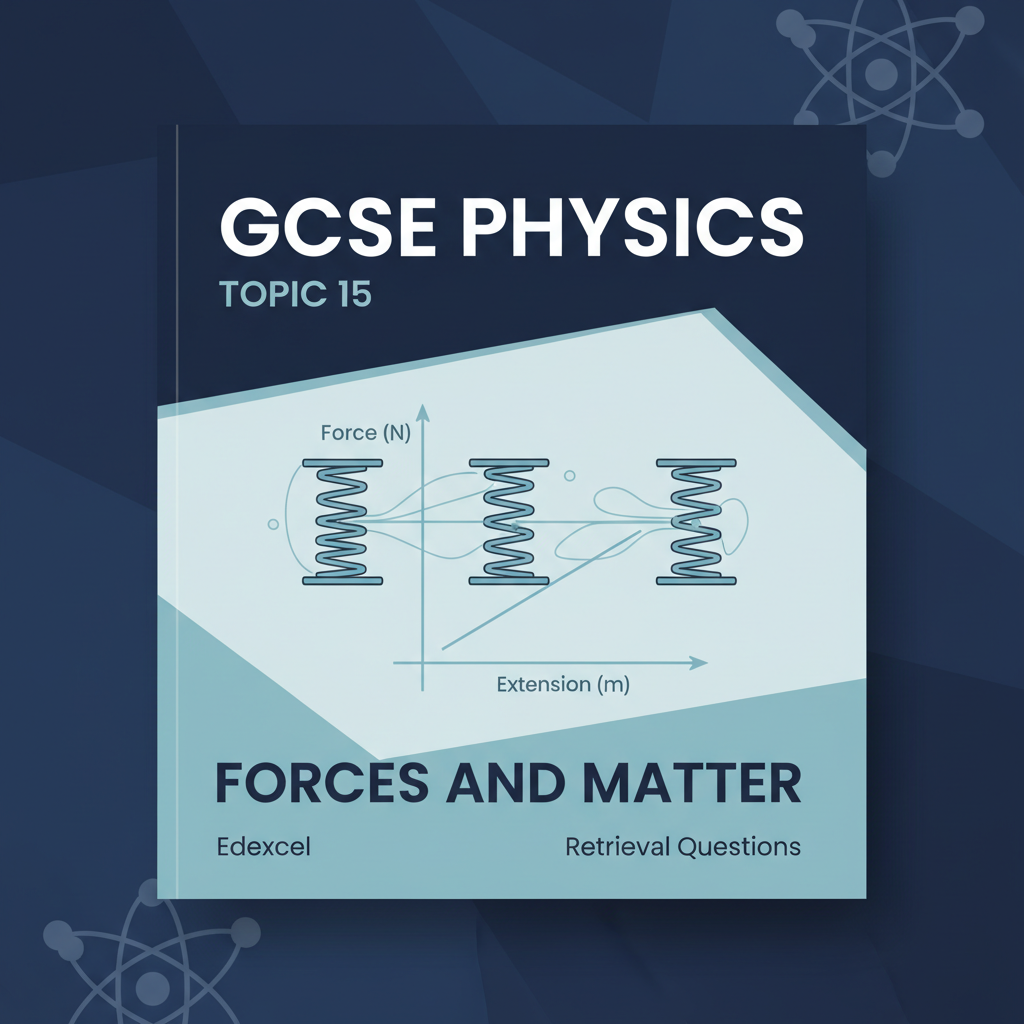 Forces and Matter GCSE Physics Topic 15 Edexcel Retrieval Questions worksheet cover
