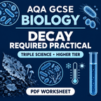 AQA GCSE Biology Decay Required Practical Triple Science Higher Tier PDF worksheet cover