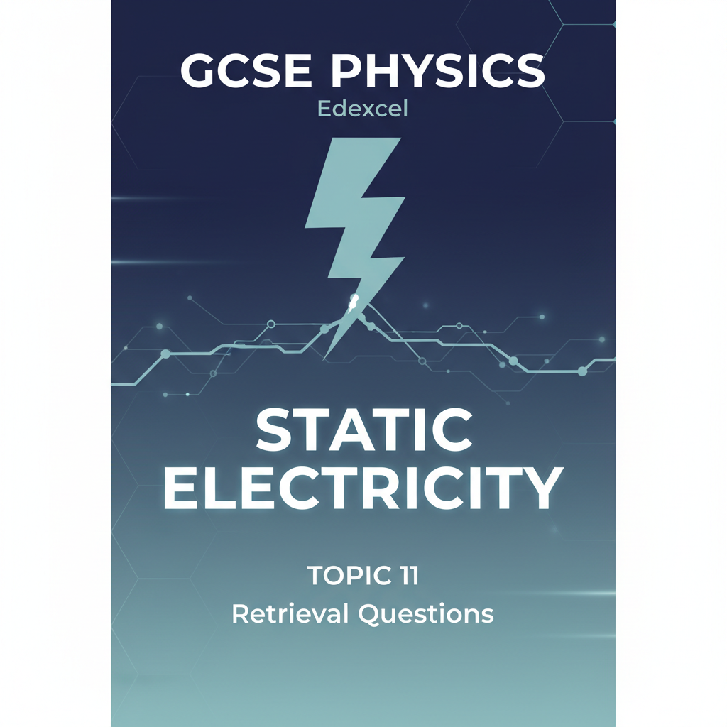 Static Electricity GCSE Physics Topic 11 Edexcel Retrieval Questions worksheet cover