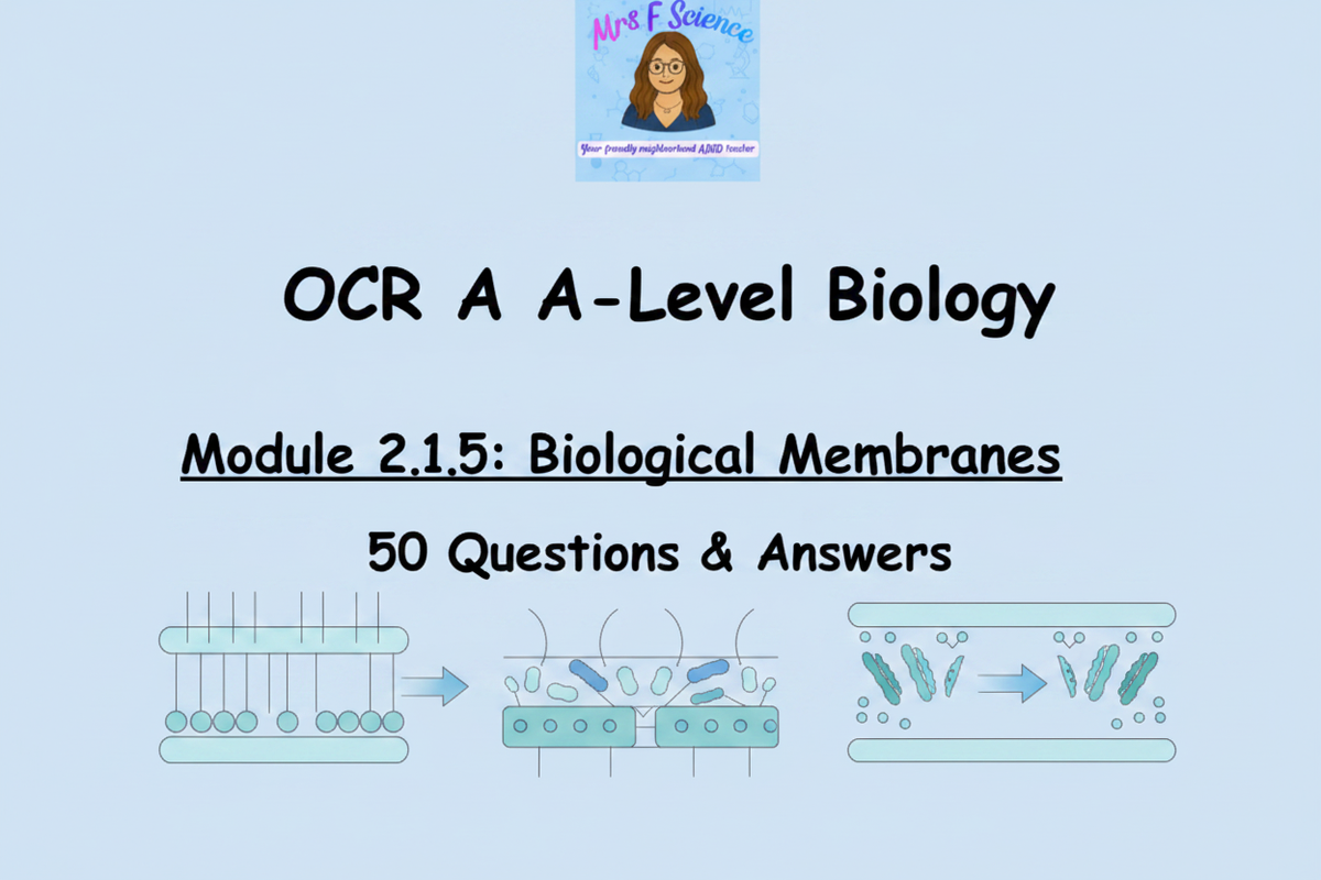 OCR A A-Level Biology Module 2.1.5 Biological Membranes 50 Questions and Answers