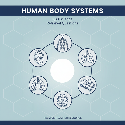 KS3 Science Human Body Systems Retrieval Questions worksheet cover
