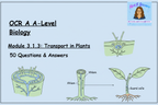 OCR A A-Level Biology Module 3.1.3 Transport in Plants 50 Questions and Answers