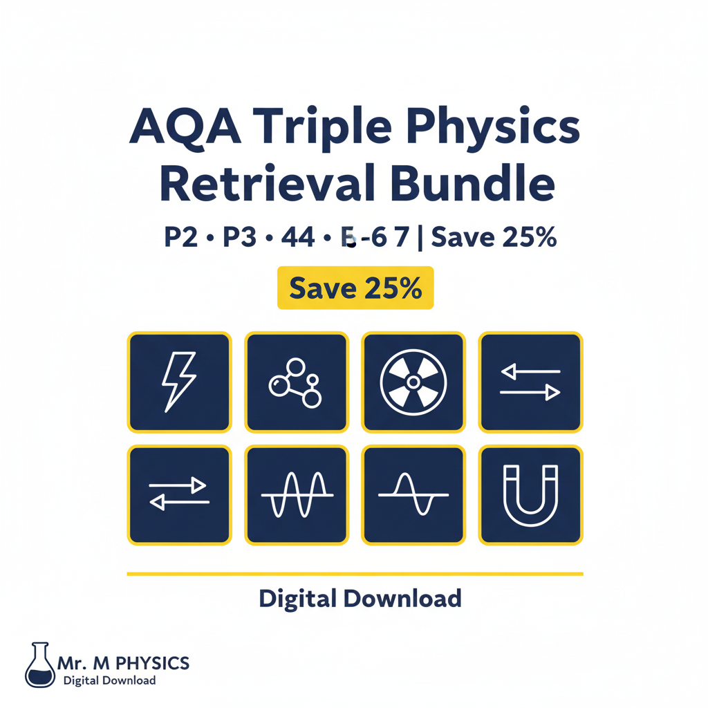 AQA GCSE Triple Physics Retrieval Bundle P2 P3 P4 P5 P6 P7 Save 25%