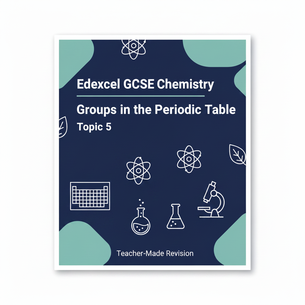 Groups in the Periodic Table – GCSE Chemistry Topic 5 Retrieval Questions | Edexcel
